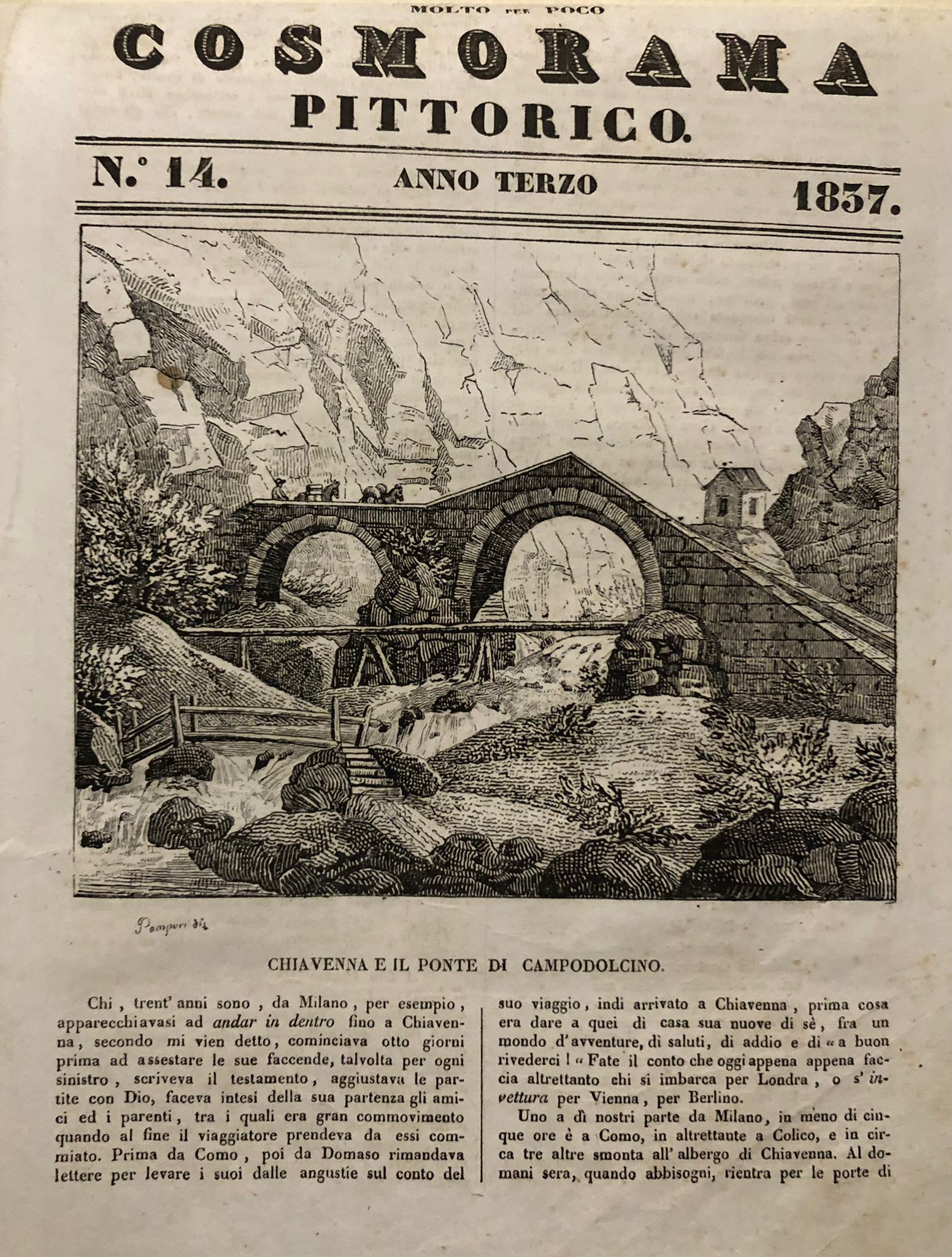 Valtellina, Chiavenna E Il Ponte Di Campodolcino 27x20cm - immagine 2