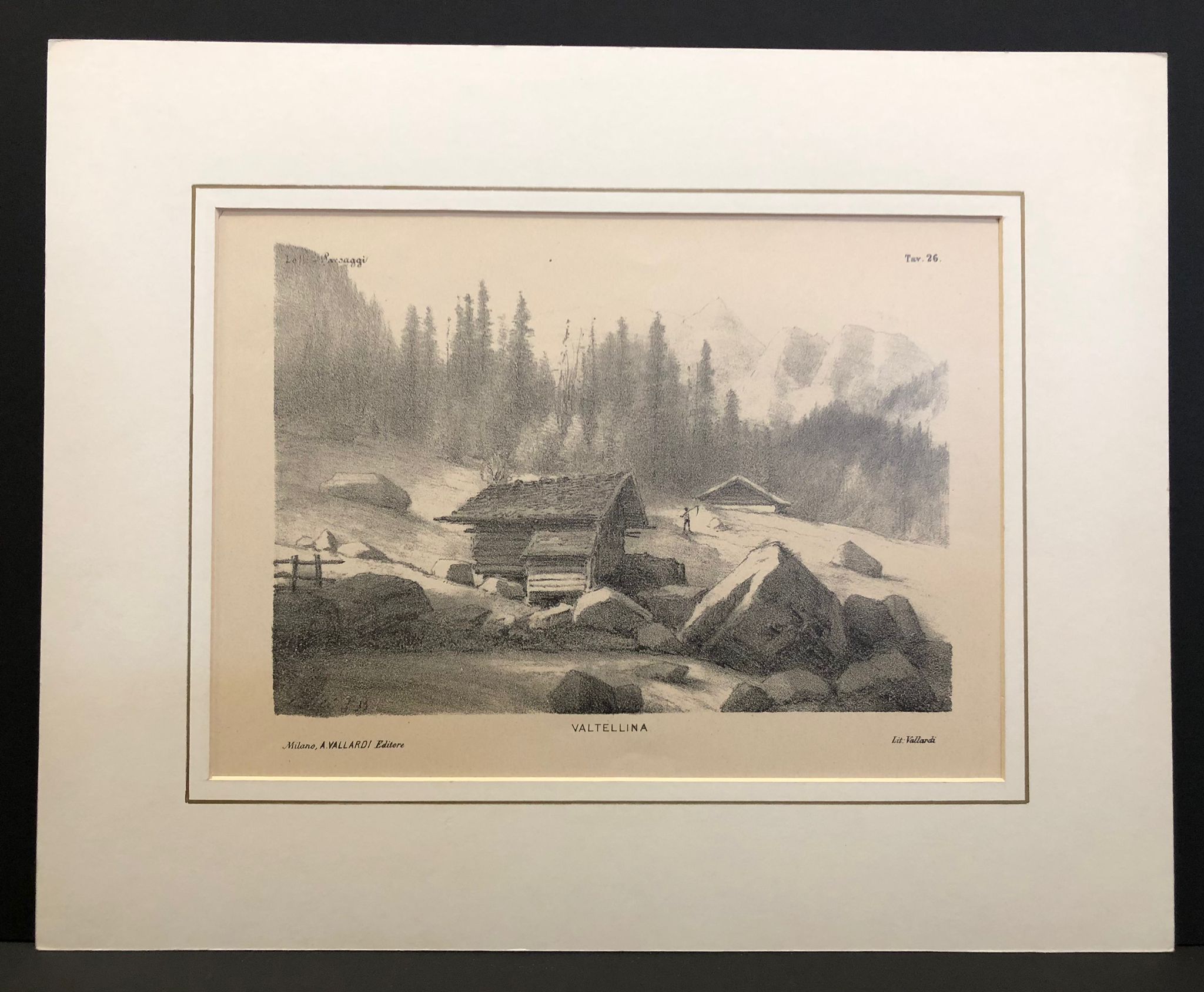 Valtellina, litografia 30x21cm 1867ca