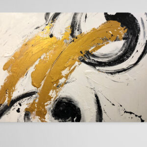 Dipinto Astratto Olio Su Tela "Oro" 157x104cm